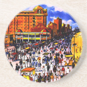 Dessous De Verre En Grès Voyage en train de vintage Atlantic City