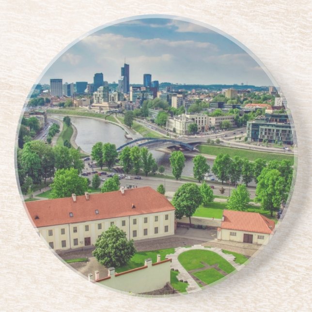 Dessous De Verre En Grès Vue aérienne de Vilnius, Lituanie (Devant)