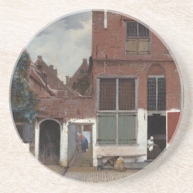 Dessous De Verre En Grès Vue de maisons à Delft La Petite Rue (Devant)