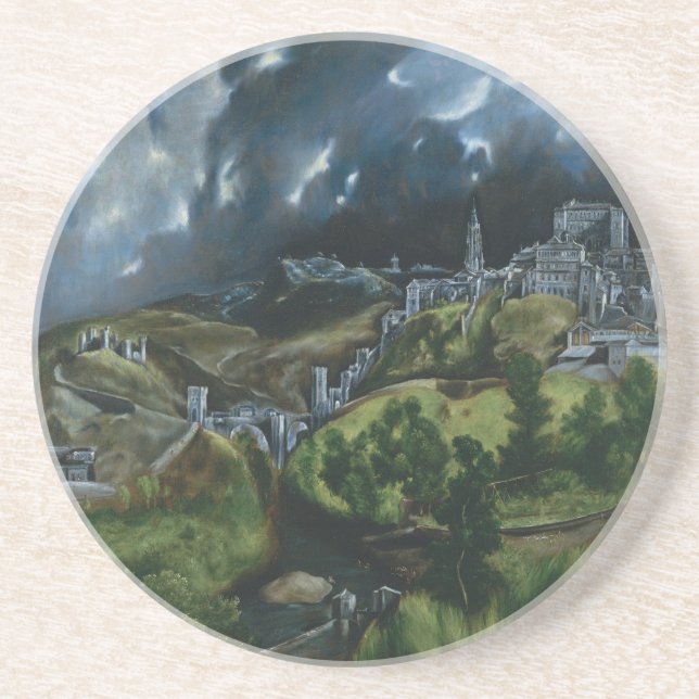 Dessous De Verre En Grès Vue de Toledo, El Greco (Devant)