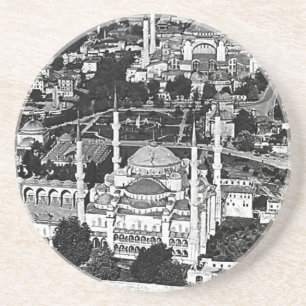 Dessous De Verre En Grès Vue d'ensemble de la mosquée bleue d'Istanbul en T