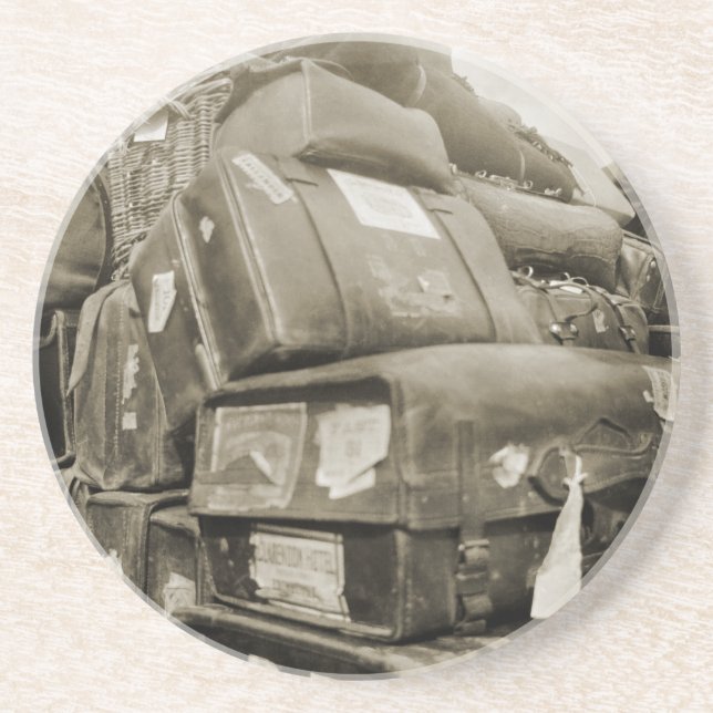 DESSOUS DE VERRE EN GRÈS WAGON SUITCASE 1890 (Devant)