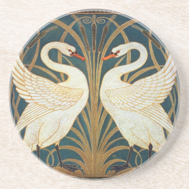 Dessous De Verre En Grès Walter Crane Swan (Devant)