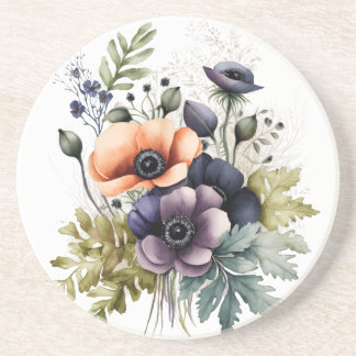 Dessous De Verre En Grès Watercolor Bouquet