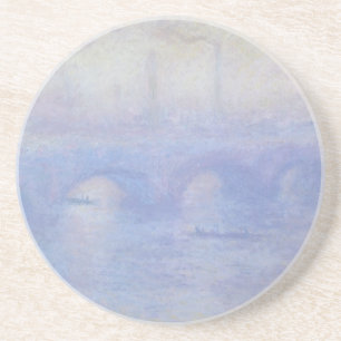 Dessous De Verre En Grès Waterloo Bridge, effet de brouillard par Claude Mo