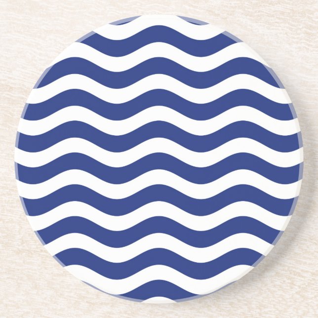 Dessous De Verre En Grès Wavy Navy (Devant)