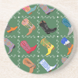 Dessous De Verre En Grès Western Cowboy Boots Colorful Sandstone Coaster