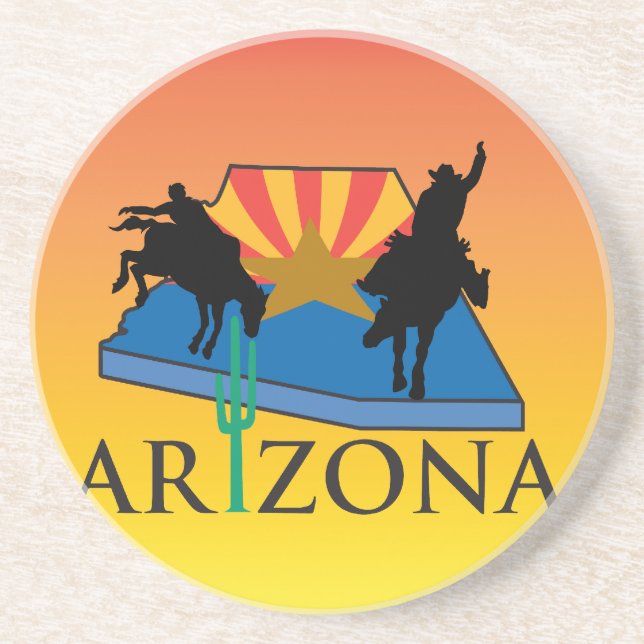 Dessous De Verre En Grès Western Cowboy Cowgirl Horse Barn Rodeo Dessous de (Devant)