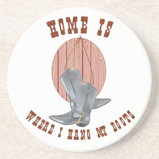 Dessous De Verre En Grès Western Cowboy Cowgirl Horse Barn Rodeo Dessous de (Devant)