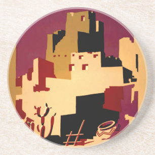 Dessous De Verre En Grès Western Southwest Pueblo WPA National