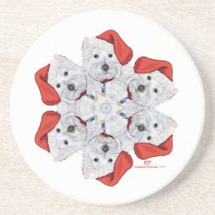 Dessous De Verre En Grès Westie Snowflake