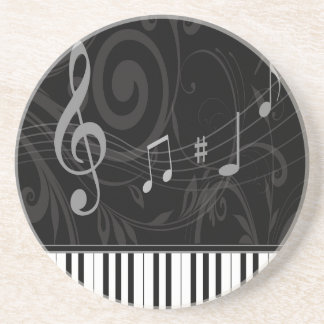 Dessous De Verre En Grès Whimsical piano and musical notes