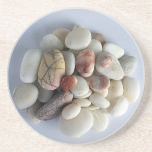 Dessous De Verre En Grès white pebbles