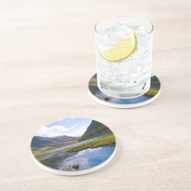 Dessous De Verre En Grès wiew nature, montagne (Côté)