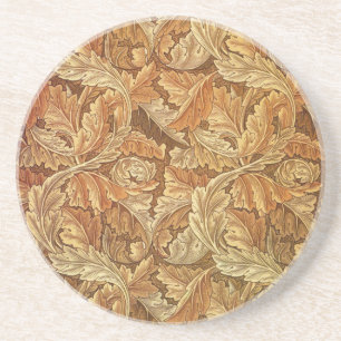 Dessous De Verre En Grès William Morris Acanthus Brun Feuilles d'Automne