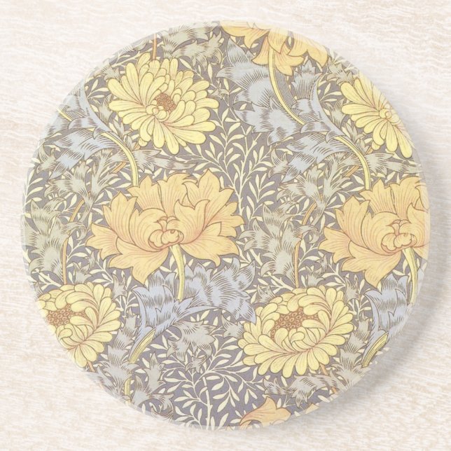Dessous De Verre En Grès William Morris Chrysanthemum Fleurs maman (Devant)