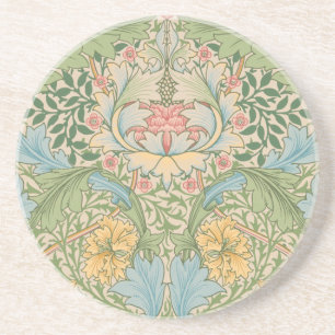 Dessous De Verre En Grès William Morris Myrtle Fleur Floral Botanique