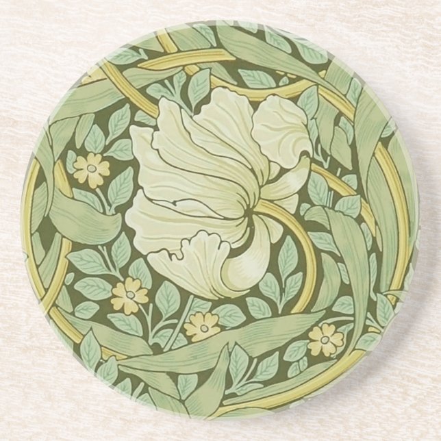 Dessous De Verre En Grès William Morris Pimpernel Fond d'écran bleu Floral (Devant)