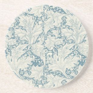 Dessous De Verre En Grès William Morris Wallflower bleu damas floral