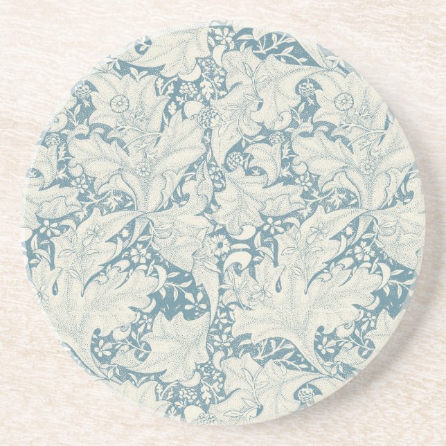 Dessous De Verre En Grès William Morris Wallflower bleu damas floral (Devant)