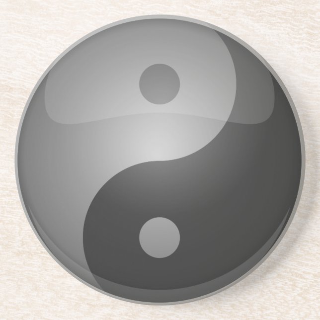 Dessous De Verre En Grès Xian de Yin yang (Devant)