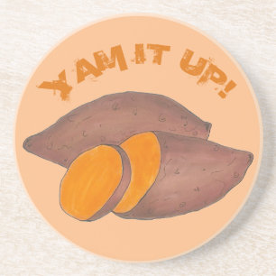 Dessous De Verre En Grès Yam It Up Funny Orange Sweet Potato Funny Foody