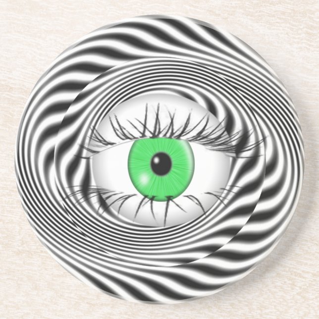 DESSOUS DE VERRE EN GRÈS YEUX HYPNOTIQUE - HYPNOTISTE (Devant)