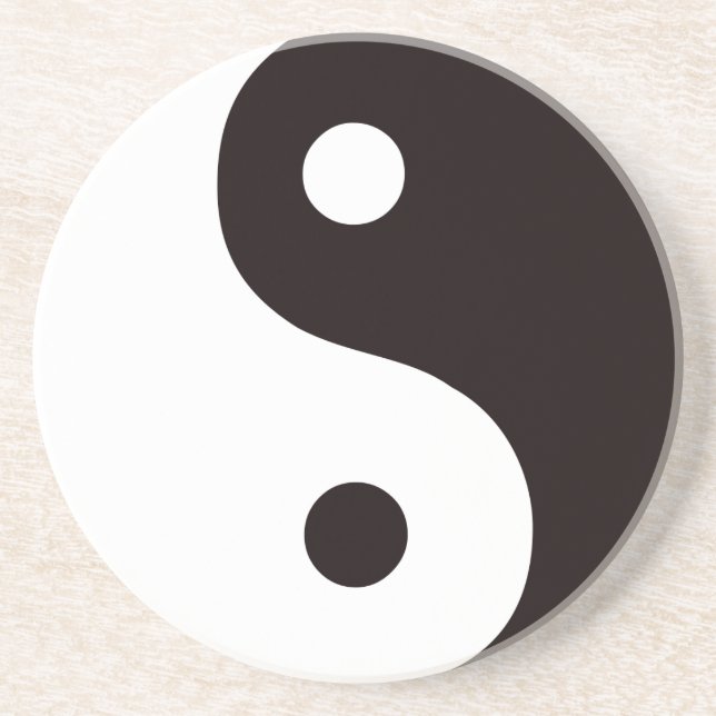 Dessous De Verre En Grès Yin-Yang-Noir/blanc (Devant)