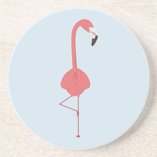 DESSOUS DE VERRE EN GRÈS YOGA FLAMANT ROSE (Devant)