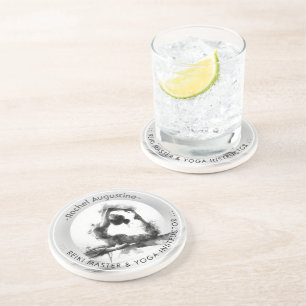 Dessous De Verre En Grès Yoga Reiki à une jambe King Pigeon Pose Aquarelle