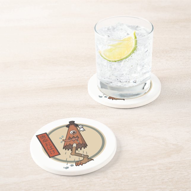 Dessous De Verre En Grès Yokai Classique Karakasa-obake- Folklore Japonais (Côté)