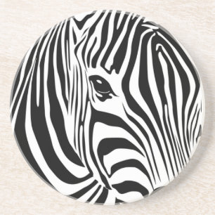 Dessous De Verre En Grès Zebra Head