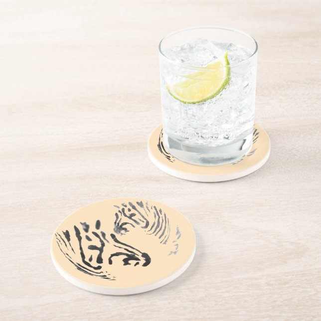 Dessous De Verre En Grès Zèbres cool Stried Wildlife (Côté)