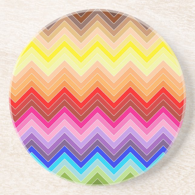 Dessous De Verre En Grès Zig Zag Arc-en-ciel (Devant)