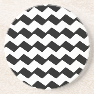 Dessous De Verre En Grès Zig Zag - Noir