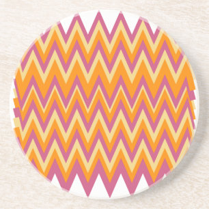 Dessous De Verre En Grès Zigzag tribal aztèque