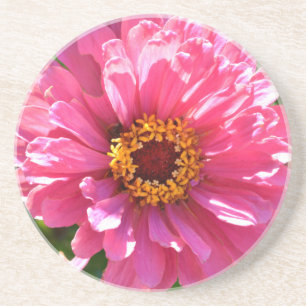 Dessous De Verre En Grès Zinnia rose