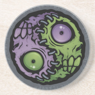 Dessous De Verre En Grès Zombie Yin-Yang