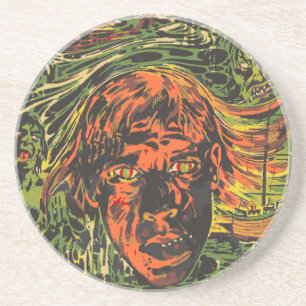 Dessous De Verre En Grès Zombies d'Halloween vintage, Art de rue Grafitti