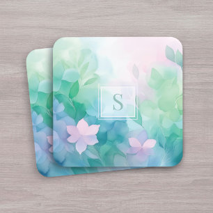 Dessous de verre en monogramme floral aquarelle pa