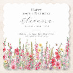 Dessous-de-verre En Papier 100e anniversaire août Fleur de naissance personna<br><div class="desc">Décor de table parfait pour un anniversaire d'août. Le gladiolus rose est la fleur de naissance pour ce mois-là. Il forme une jolie bordure de fond d'aquarelle sur ce dessous de verre floral personnalisé. Le nom, l'âge et la date de naissance de l'invité d'honneur sont placés au-dessus de celui-ci à...</div>