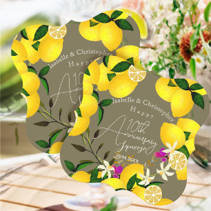Dessous-de-verre En Papier 10e Anniversaire de Mariage Pincement de Citron