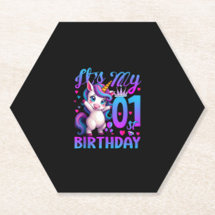 Dessous-de-verre En Papier 1er anniversaire licorne C'est mon 1er anniversair