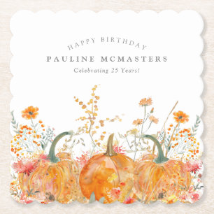 Dessous-de-verre En Papier 25e anniversaire Citrouille Fleur sauvage personna