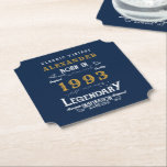 Dessous-de-verre En Papier 30th Birthday Born 1993 Ajouter Nom Legend Blue Go<br><div class="desc">Un anniversaire personnalisé ajoutez votre nom dessous de verre de boisson. Modifiez le nom et l'année avec le modèle fourni. Une merveilleuse idée d'anniversaire bleue personnalisée. Plus de cadeaux et de fournitures de fête disponibles avec le design "légendaire" dans le magasin.</div>