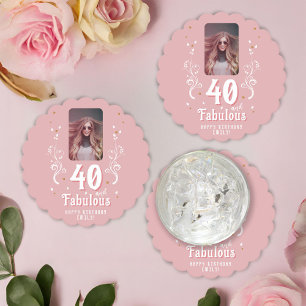 Dessous-de-verre En Papier 40 et Fabulous Foliage rose photo 40e anniversaire