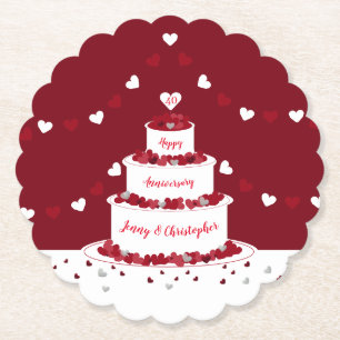 Dessous-de-verre En Papier 40e anniversaire de rubis mariage conception de gâ