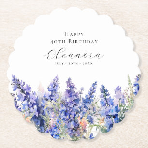 Dessous-de-verre En Papier 40e anniversaire Juillet Fleur de naissance Larksp