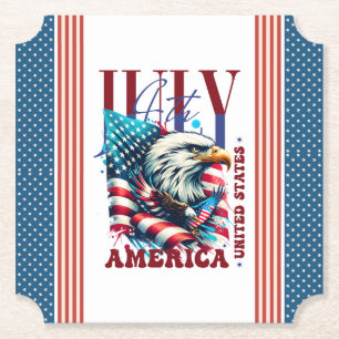 Dessous-de-verre En Papier 4 juillet American Eagle Sublimation-61904