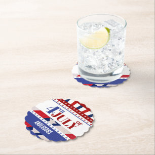 Dessous-de-verre En Papier 4 juillet Drapeau de l'Amérique